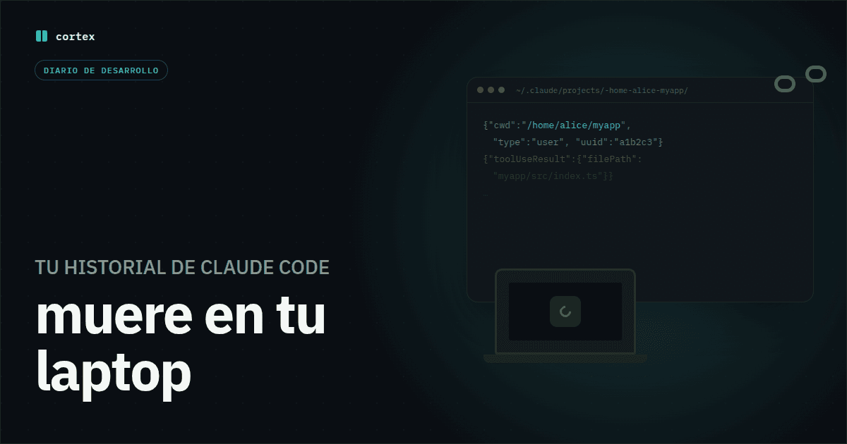 Tu historial de Claude Code muere en tu laptop (y le debía una auditoría)