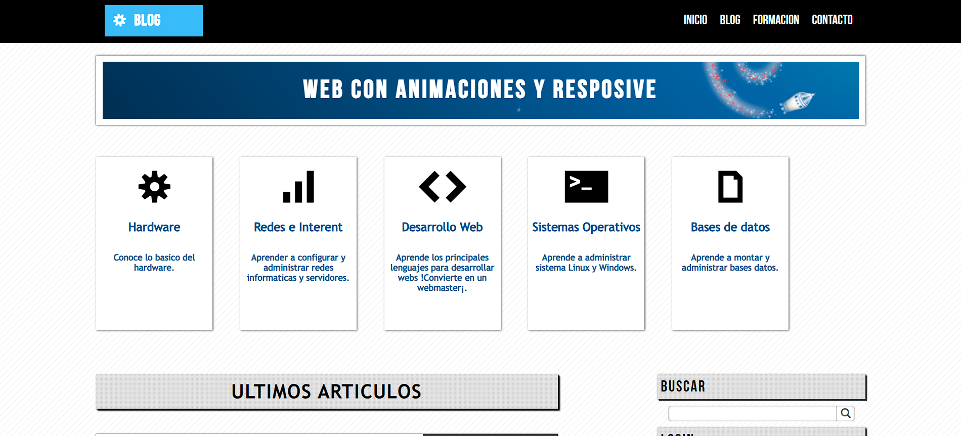 Screenshot of Maquetacion web avanzada con animacion
